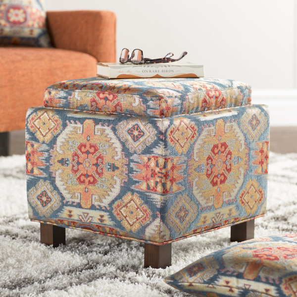Trent Austin Design Abasi 18" Square Animal Print Storage Ottoman
